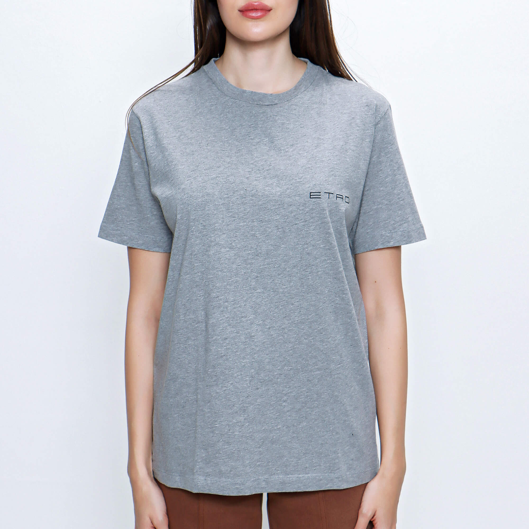 Etro - Grey Back Print Cotton T shirt 